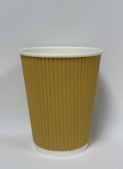 12oz Brown Double Wall Ripple Cup