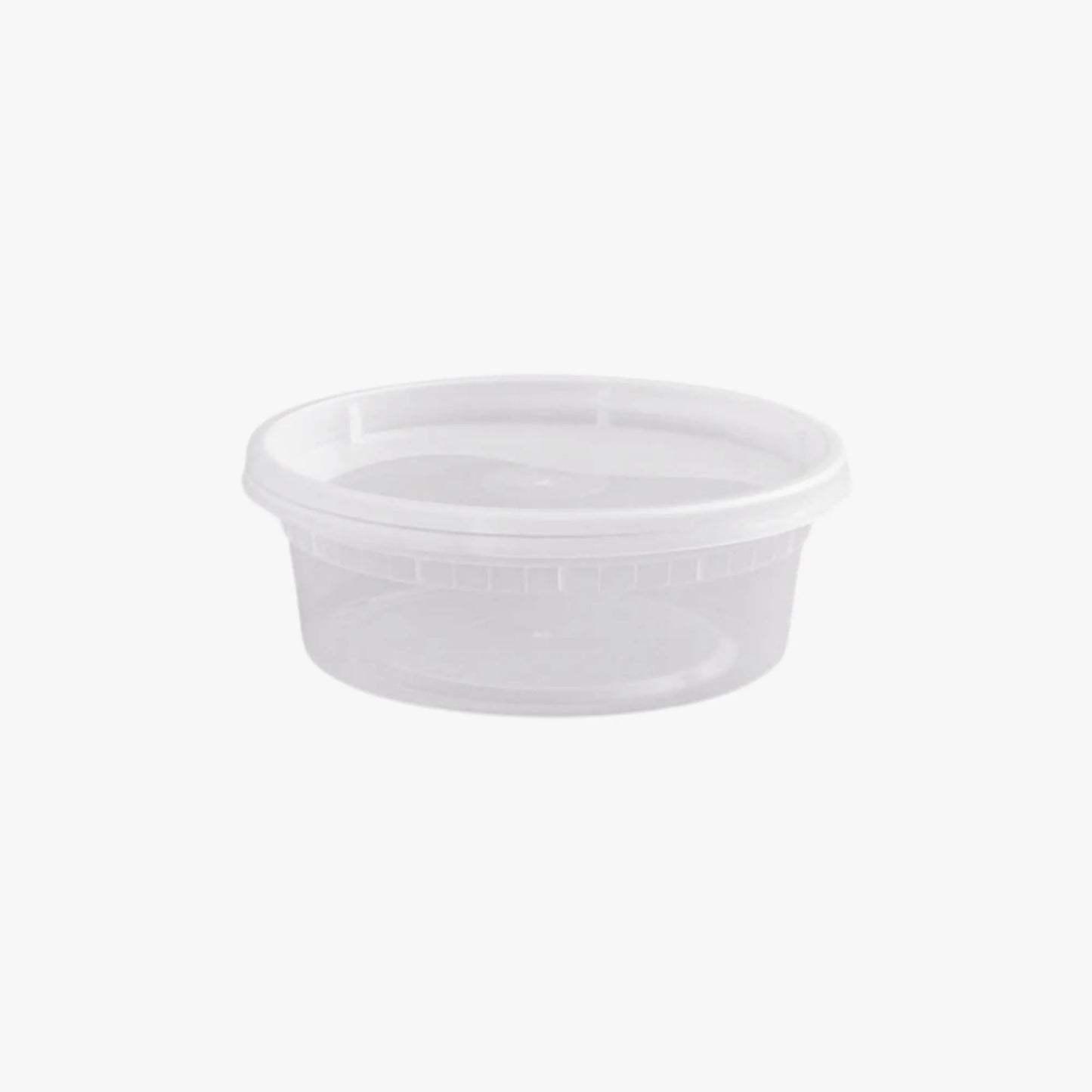 8oz Heavy Duty Plastic Round Containers - Clear - Includes Lid - Pack of 240