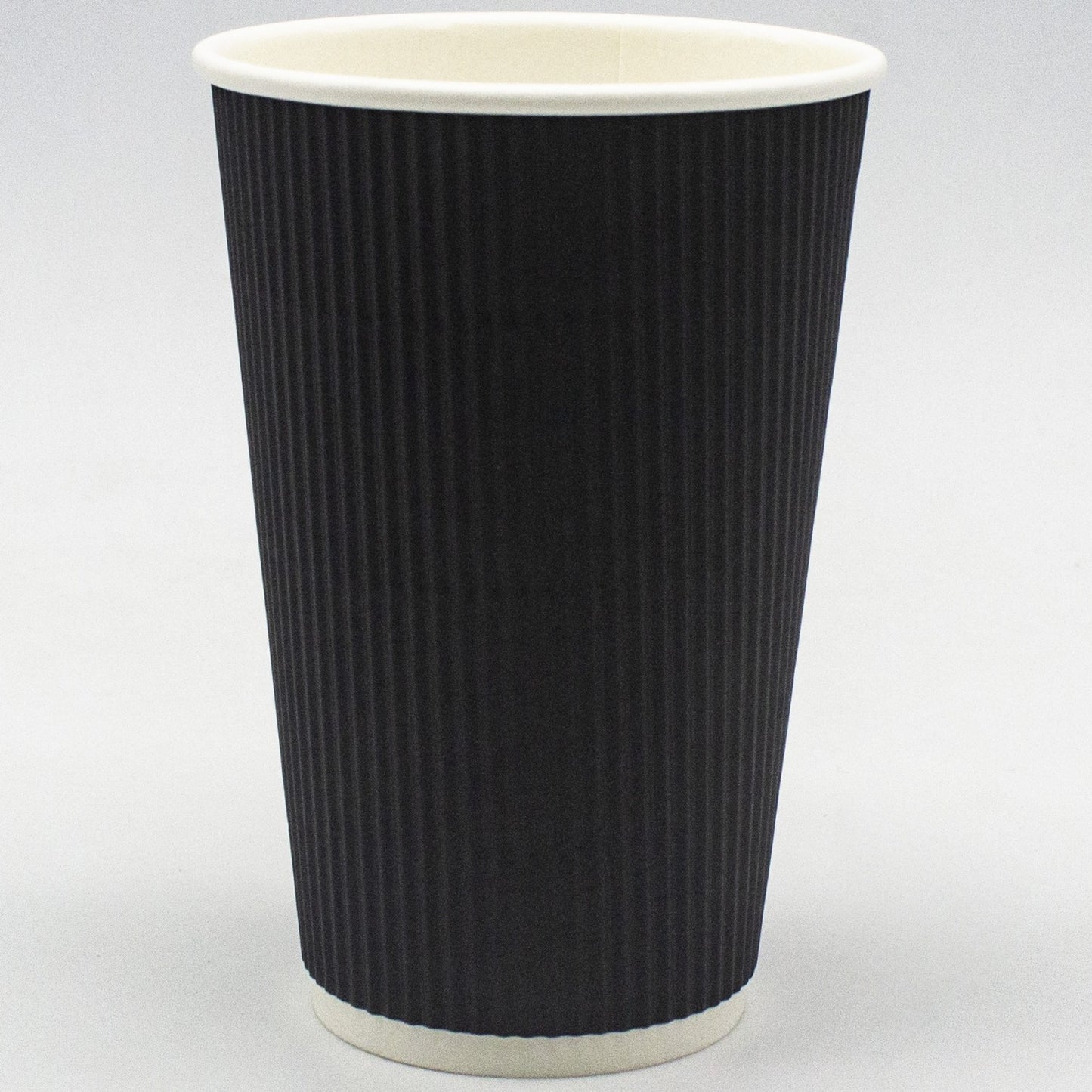 16oz Black Double Wall Ripple Coffee Cups - 500pc/box