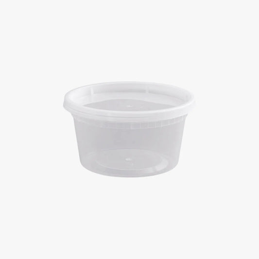 12oz Heavy Duty Plastic Round Container - Clear - Includes Lid - Pack of 240