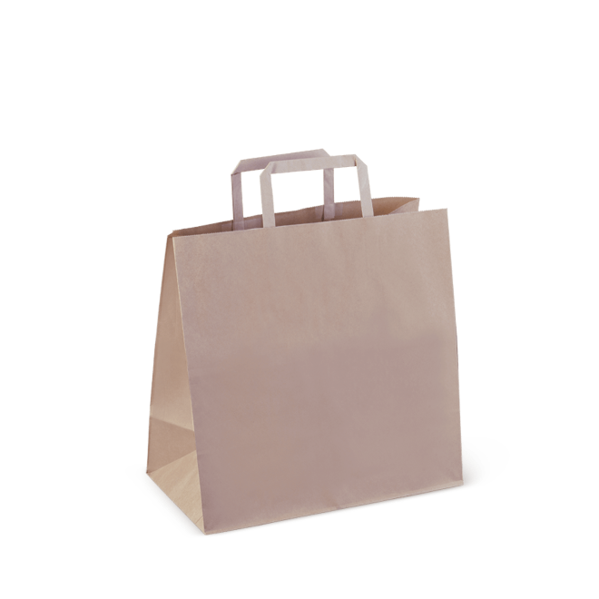 Large Flat Handle Paper Bag - 250pcs/box