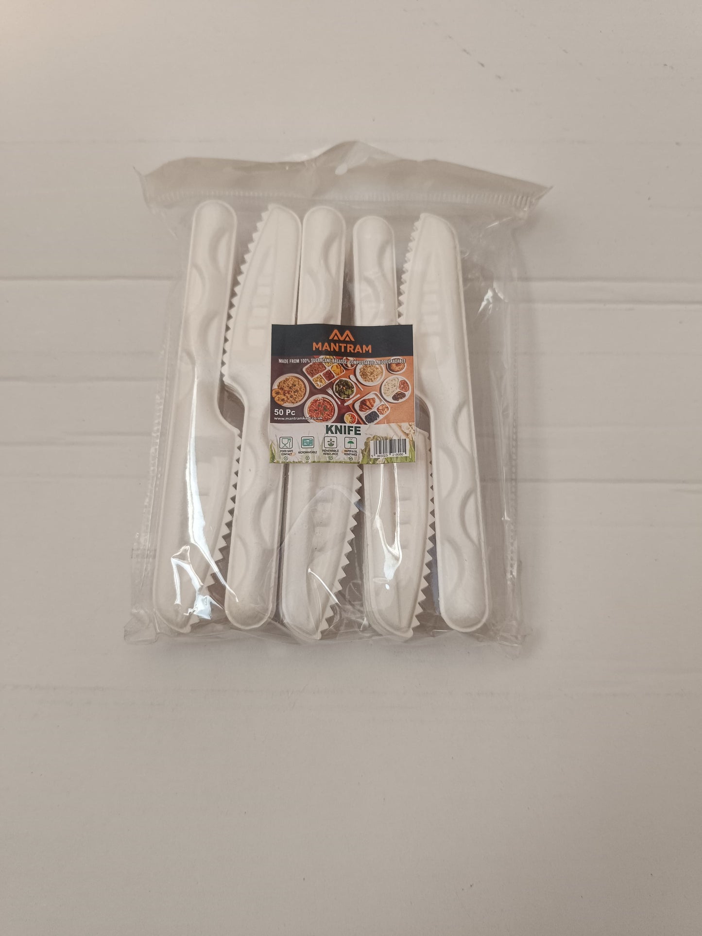 Bagasse Knife- 50pcs/pack - 1000pcs/box