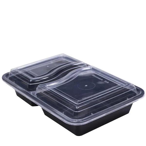 Black Base Microwavable 2 Compartment - RE series 232 -150/box