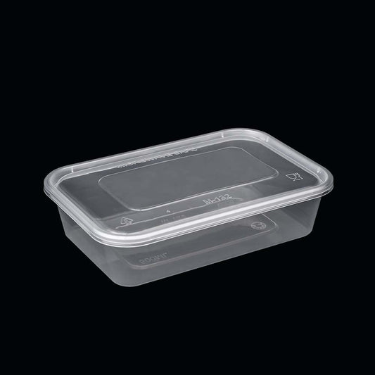 500ml Microwaveable Containers with Lids - 250 Pc/box