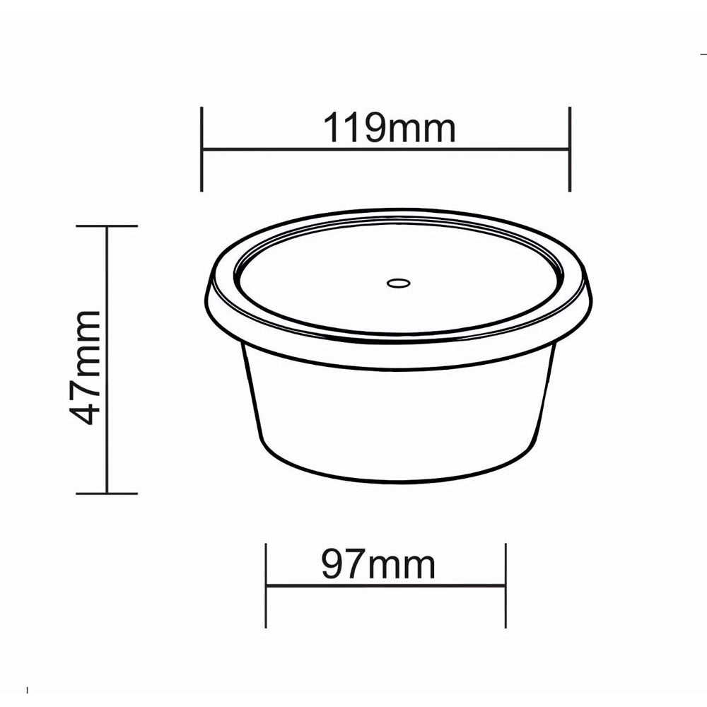 10oz Round Plastic Pots and Lids  (300 ml) - 250Pc/box