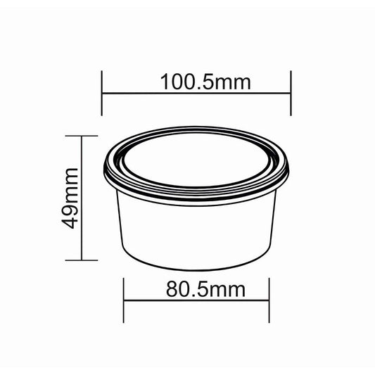 8oz Tall Plastic Pots and Lids (240 ml) - 250/box