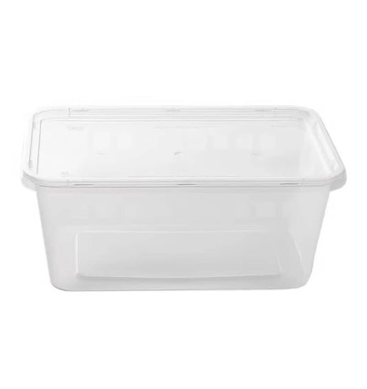 1500ml Plastic Microwaveable Containers & Lids - 150 Pc/box