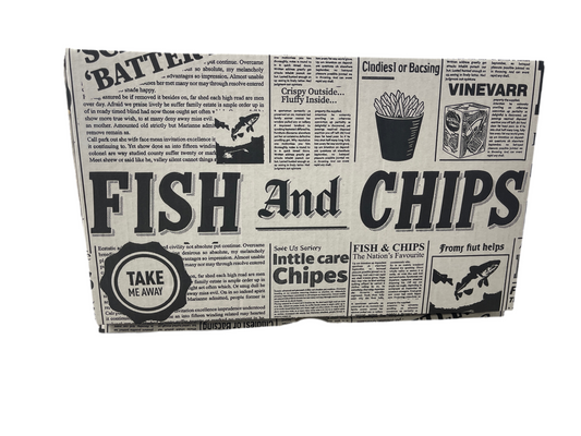 NewsPrint Fish & Chips Box Small