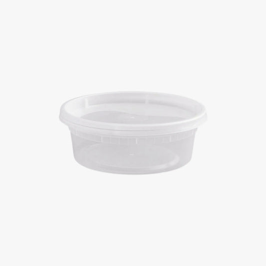 8oz Heavy Duty Plastic Round Containers - Clear - Includes Lid - Pack of 240