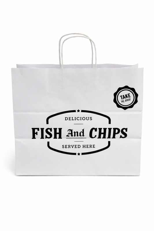 Twisted Handle Fish and Chips Bags - Large