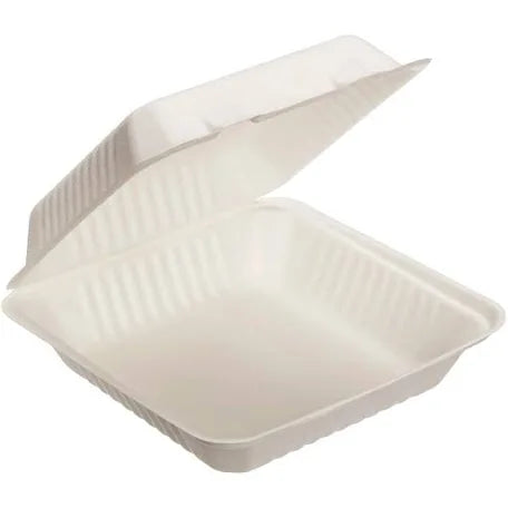 9x9” Bagasse Clamshell - 200pcs