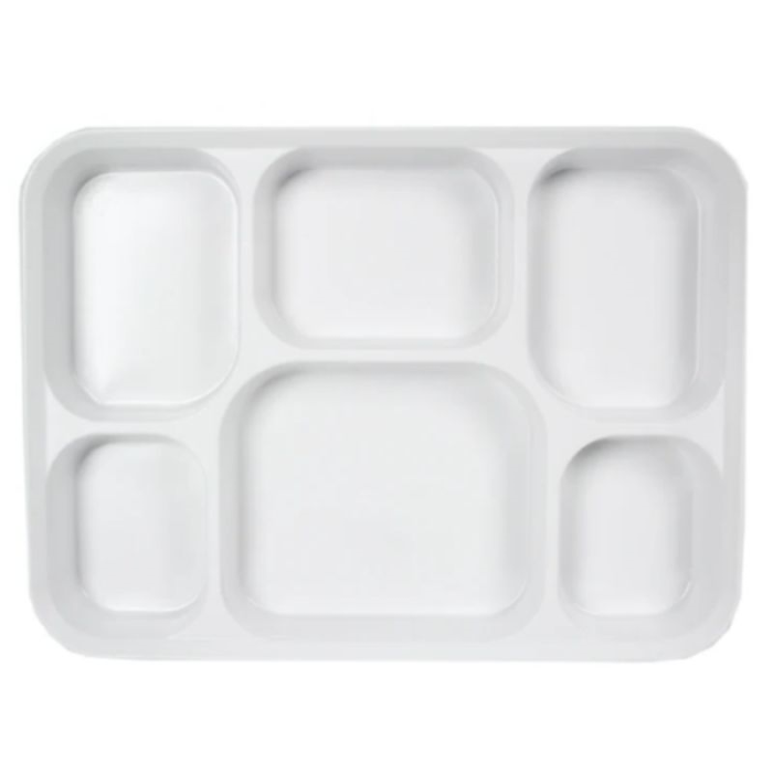 Bagasse 6 Compartment Meal Tray - 25pcs x 8 pack - 200pcs/box