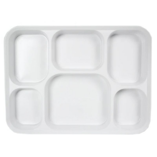 Bagasse 6 Compartment Meal Tray - 25pcs x 8 pack - 200pcs/box