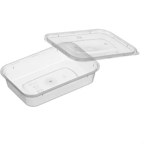 500ml Clear Plastic Microwave Containers and Lids - 500CC - Clear Heavy Duty