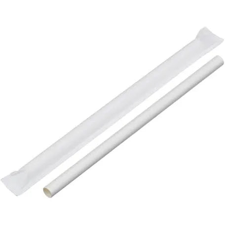 Biodegradable Disposable Boba Straws – Jumbo Straight Smoothie & Milkshake Drinking Straws, Wide Bubble Tea Straws for Boba