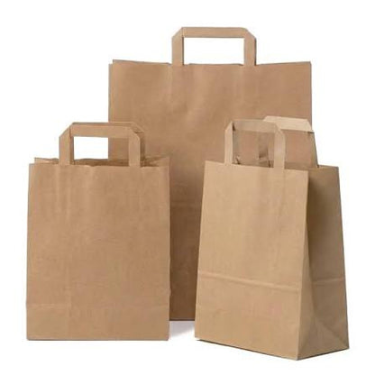 Large Brown Internal Flat Handle Paper Bag
