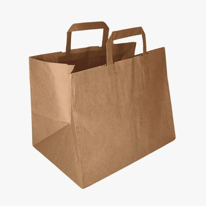 Large Brown Internal Flat Handle Paper Bag