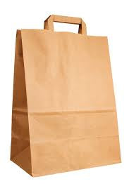 Large Brown Internal Flat Handle Paper Bag