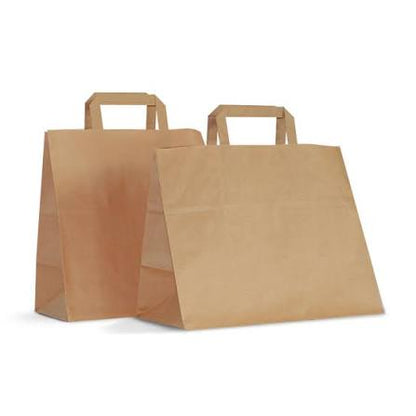 Large Brown Internal Flat Handle Paper Bag