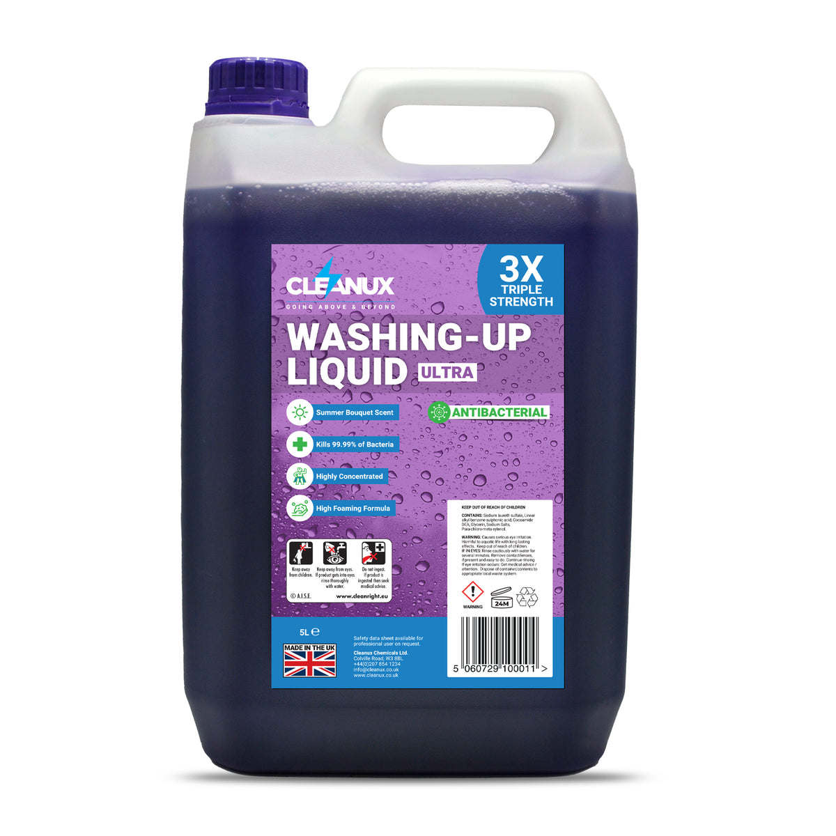 Cleanux Washing Up Liquid Ultra Concentrated Antibacterial