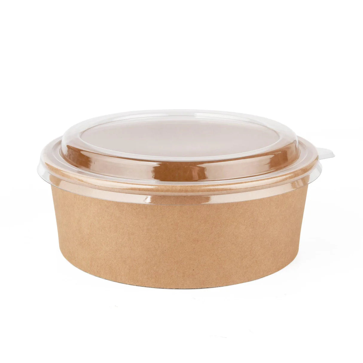 1300ml Round Kraft Deli Containers and Lids - 1300cc - 300pcs/box