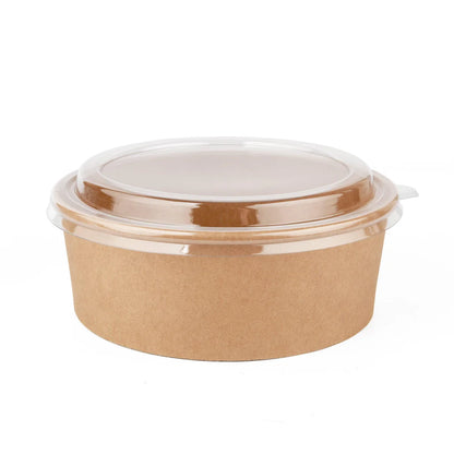 1300ml Round Kraft Deli Containers and Lids - 1300cc - 300pcs/box