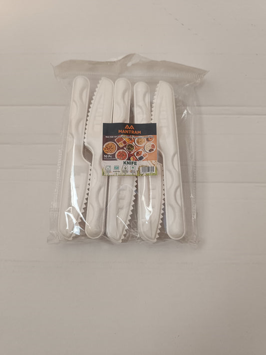 Bagasse Knife- 50pcs/pack - 1000pcs/box