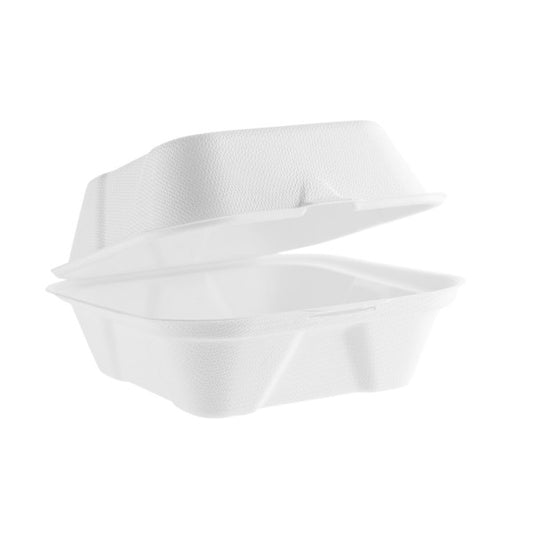 HB6 - 6*6" Bagasse Burger Box Eco Clamshell - 500pcs / box