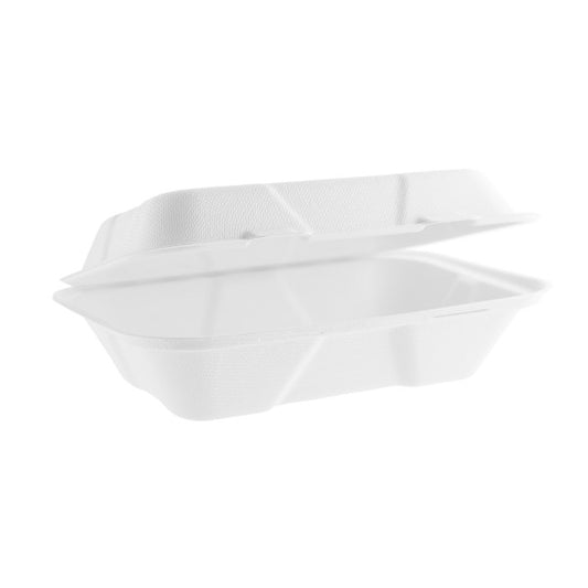 HB10 - 9*6" Bagasse Eco Clamshell Box - 250 pcs / box