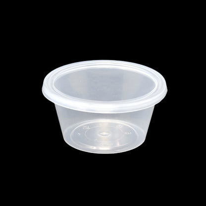 2oz Round Plastic Pots and Lids (60 ml) - 1000Pc/box